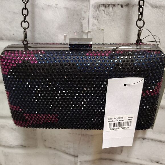 Sondra Roberts Black and Pink Crystal Clutch - Picture 3 of 5